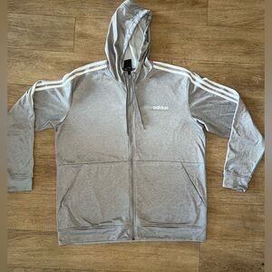 Adidas Grey and White zip up jacket